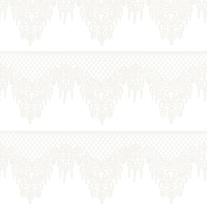 Large Ready to Use Edible Cake Lace Scalloped White 12-inch 10-piece