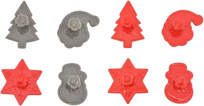 Essential Baking Tool: 3D Embossed Cookie Cutter Set, 4-Piece PP Plastic Cut and Stamp Tool Kit
