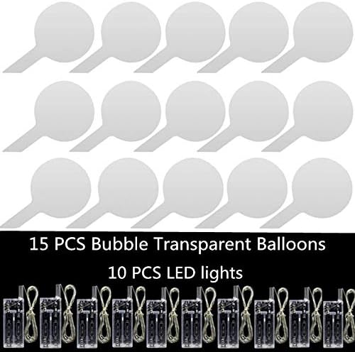 Yongxiang 10 PACKS LED Bobo Balloons,Transparent LED Light Up Balloons,Helium Style Glow Bubble Balloons with String Lights for Party Birthday Wedding Festival Decorations (Colorful)