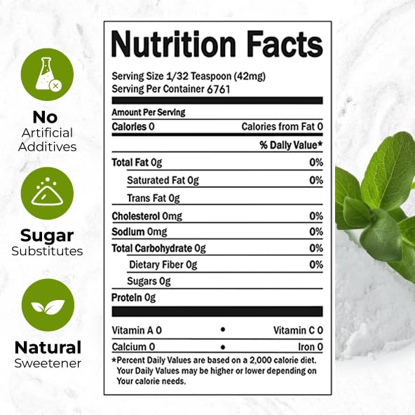 Viccoky Organic Stevia Powder, Pure Stevia Extract Powder, Sugar-Free & 0 Calories, No Additives, Sugar Substitute, Natural Sweetener, 10oz (284g)
