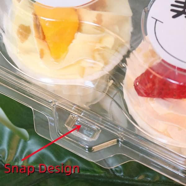 Clear Cupcake Boxes with 2 Compartment,Plastic Stackable Cupcake Carrier Holder Box - BPA-Free,Durable,Keep Your Cupcakes or Muffins Delicious (30)