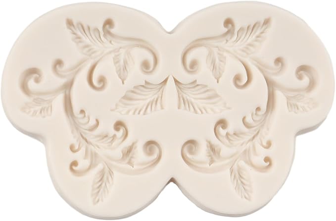 Baroque Fondant Mold European Relief Scroll Silicone Molds Vine Grass Cake Border Decoration Mold For Cake Decoration Cupcake Topper Chocolate Candy Polymer Clay Gum Paste