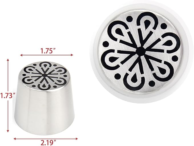 Extra Large Russian Piping Tips - Stainless Steel Flower Nozzles Set for Cake Decorating, Rose & Floral Icing Tips for Cupcakes, Cookies Professional Baking Tools (XXL, Style 61)