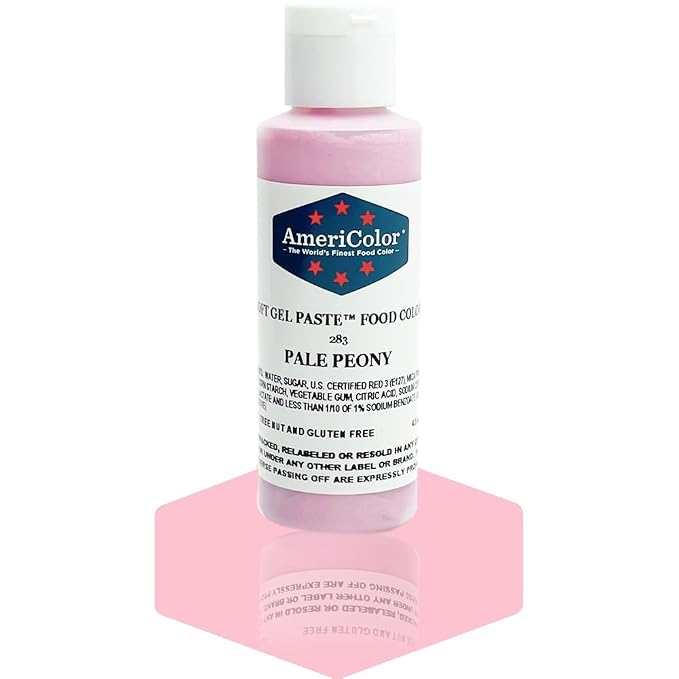AmeriColor, Pale Peony, 4.5 Ounce Bottle, Soft Gel Paste Food Color