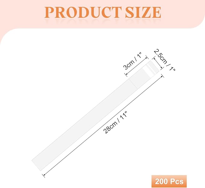 uxcell 200Pcs Self-Sealing Cello Bags, 1x11 Inch Long Clear Flap Resealable Poly Bags, OPP Adhesive Treat Bag 2 Mil for Bread Pretzel, Gift Packaging, Tableware, Necklaces Crafts