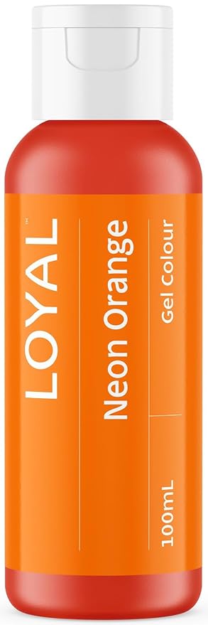 Loyal Gel Food Coloring | Vibrant Color for Buttercream, Fondant, Royal Icing, Gum Paste, Marzipan and Cake Batter | Gel-Based Concentrated Food Dye - 100ml Neon Orange