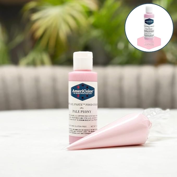 AmeriColor, Pale Peony, 4.5 Ounce Bottle, Soft Gel Paste Food Color