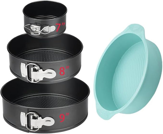 Kitchen Tools 7 8 9 "Nonstick Springform Pan Set of 3, Leakproof Cheesecake Pan with Protector, Round Cake Pans Sets for Baking with Removable Bottom A unique gift for baking enthusiasts