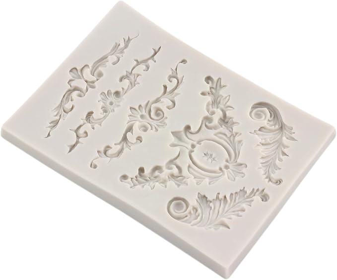 Baroque Silicone Molds Scroll Baroque Fondant Border Mold For Cake Decorating Cupcake Topper Candy Chocolate Gum Paste Polymer Clay Set Of 1