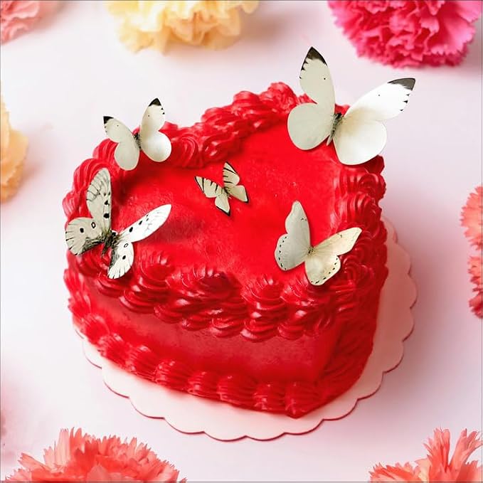 Sugar Robot Inc. Edible Butterflies Assorted Size Premium Crafted Made in the USA - Cake and Cupcake Toppers, Decoration (White)