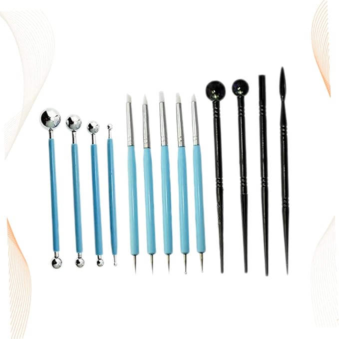 Zerodeko 13-Piece Fondant Sculpting Tools Kit for Cake Decoration Cake Engraving Pen Set Textured Edges for Pottery and Sugarcraft Modeling