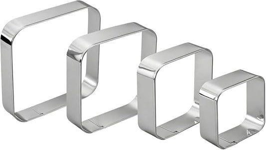 Rounded Square Cookie Cutter Stainless Steel Plaque Cookie Cutters Geometric Frame Cookie Cutters Shapes Molds for Baking 1 Inch Depth