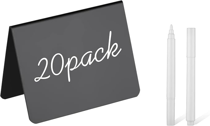 20 Pack 4"x3"Mini Chalkboard Signs for Chalk Sign for Food - Party - Buffet - Table Sign Chalkboard - Wedding - Bakery - Small Chalkboard Sign - Mini Chalkboard Signs for Food
