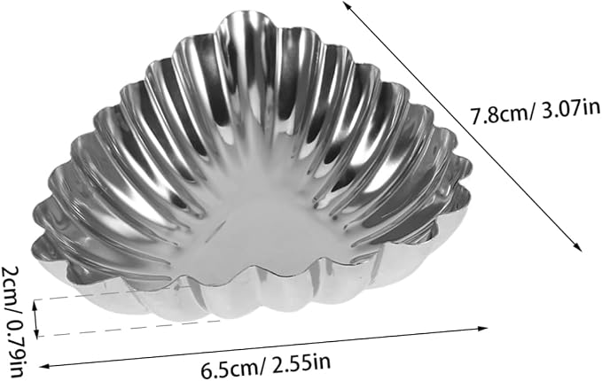 20Pcs Stainless Steel Egg Tart Molds Tart Pans Muffin Baking Molds Non-Stick Kitchen Cooking Molds for Home Bakery Desserts 3.07X2.55X0.78In