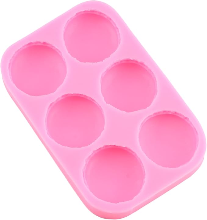 Mujiang 6-Cavity 3D Macaroon Hamburger Silicone Fondant Molds For Cake Decorating Chocolate Candy Mini Soap Bath Bomb