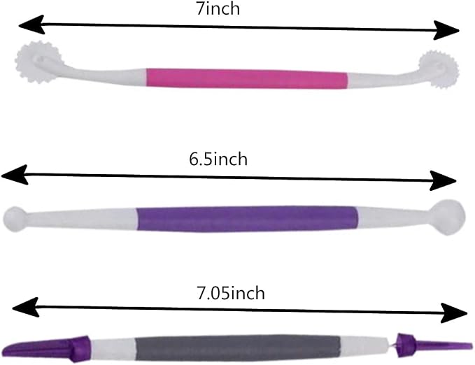 5 Pcs Cake Decorating Brushes, Fondant & Gum Paste Tool Set | Cake painting brushes, for fondant detailing, cookie icing, gum paste sculpting, and baking DIY.