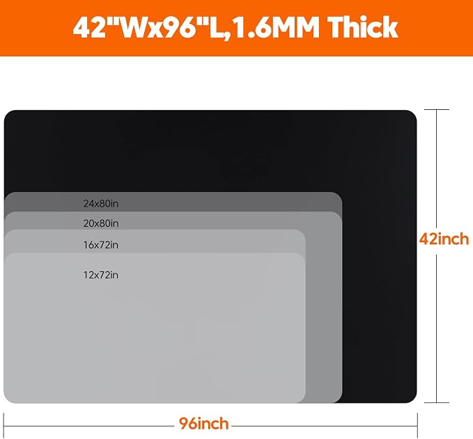 Extra Large Silicone Mat, 42x96 Inch Silicone Table Mat, Heat Resistant Table Protector, Waterproof & Scratch Resistant, Suitable for Dining Tables, Desks, Kitchen Countertops, Black