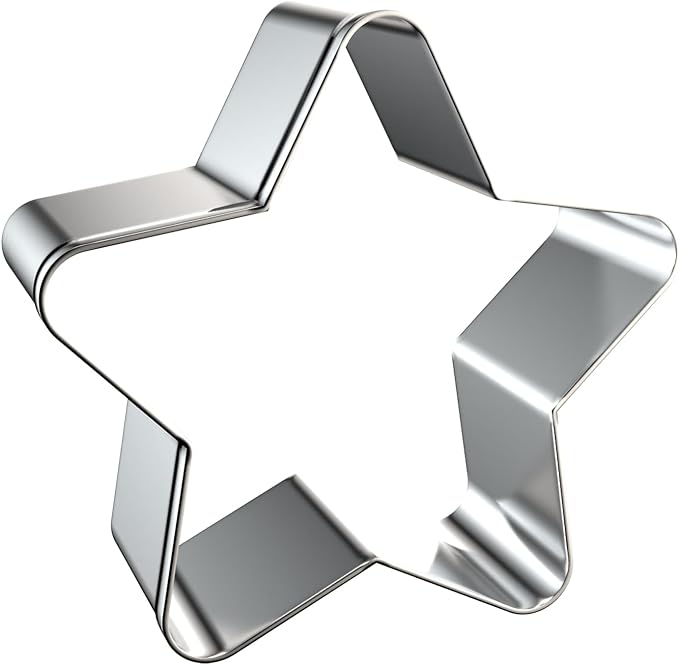 Stars Cookie Cutter Set Large - 5 inch, 4 inch, 3 inch, 2 inch - Rounded Pentagram Star Cookie Cutters Shapes Molds - Stainless Steel