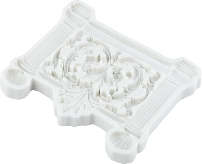 Baroque Roman Column Scroll Relief Silicone Mold Roman Column Fondant Molds for Cake Decorating Chocolate Cupcake Topper Candy Polymer Clay Gum Paste
