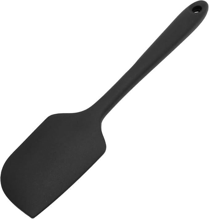 11in Heat Resistant Silicone Spatula,High Temp Flexible Kitchen Scrapers Food Grade Bowl Scrapers,Seamless Baking Supplies Scratch-Proof for Scraping Non-Stick Pans Cooking(Black1)