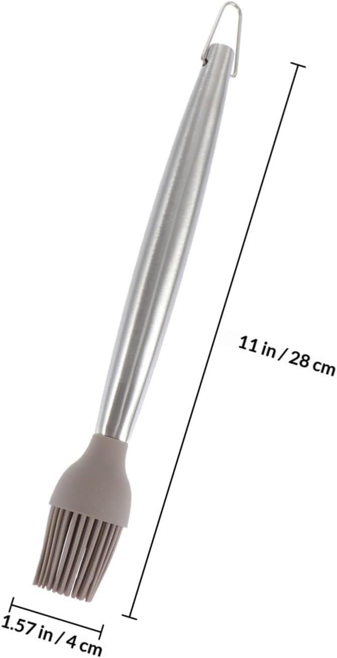 Abaodam Professional Silicone Basting Brush with Stainless Steel Handle Heat Resistant Bbq Oil Brush for Cooking Baking and Grilling Non-melting Kitchen Tool for Marinating and Glazing