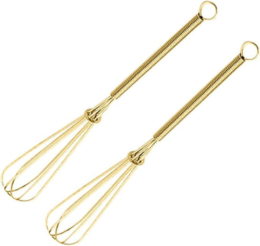 Stainless Steel Mini Whisk Set of 2, Small Wire Hand Whisks, Kitchen Cookware for Cooking, Whisking, Blending, Beating, 5/7/8/10 inch