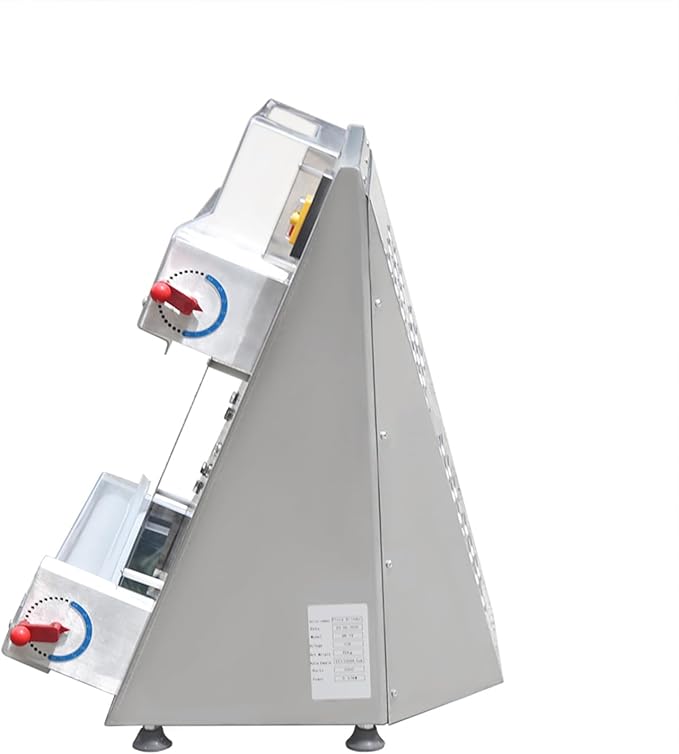 Commercial Pizza Dough Roller Sheeter 110V 370W 4-16inch Automatic Electric Pizza Dough Sheeter Machine Pastry Press, 0.7-5.4mm Adjustable Thickness for Bakeries, Pizza Shops, Restaurants