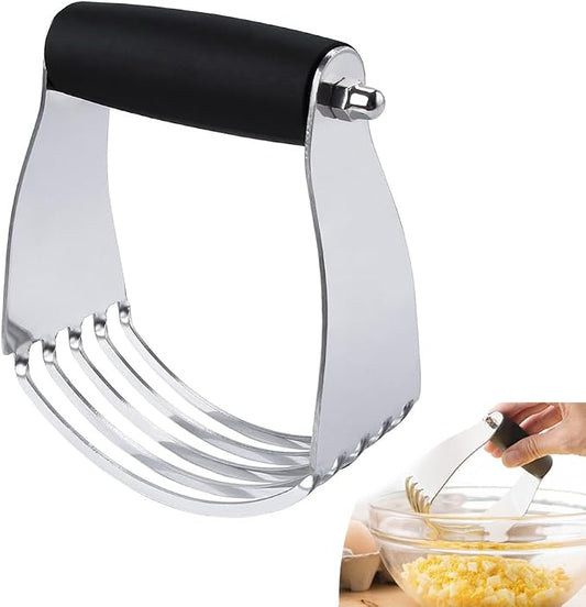Dough Blender, Professional Heavy Duty Stainless Steel Pastry Dough Cutter Butter Cutter with Blades (1, Black)