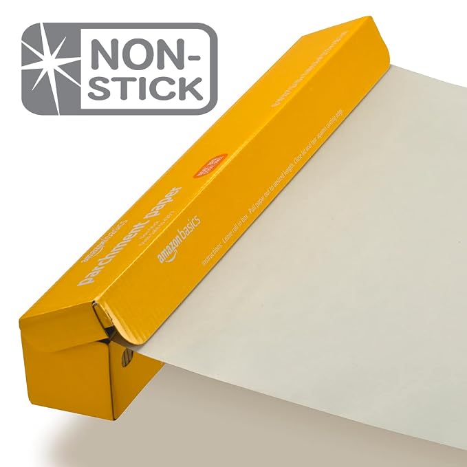 Amazon Basics Non-Stick Parchment Paper for Baking, Cooking, Oven Safe, 15 inches, 90 Sq Ft Roll, (Pack of 2)