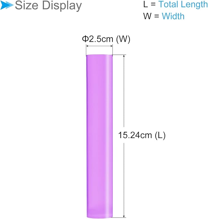 Acrylic Clay Roller, 6 Inch Length 1 Inch Dia., Acrylic Non-Stick Rolling Pin Roller Purple - (Applications: for Shaping Sculpting)