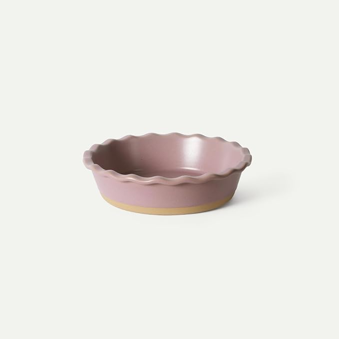 MORA Ceramic Pie Pan for Baking - 9 inch - Deep and Fluted Pie Dish for Old Fashion Apple Pie, Quiche, Pot Pies, Tart, etc - Modern Farmhouse Style Porcelain Ceramic Pie Plate - Dawn