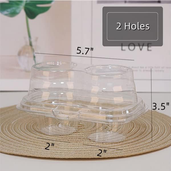Clear Cupcake Boxes with 2 Compartment,Plastic Stackable Cupcake Carrier Holder Box - BPA-Free,Durable,Keep Your Cupcakes or Muffins Delicious (30)