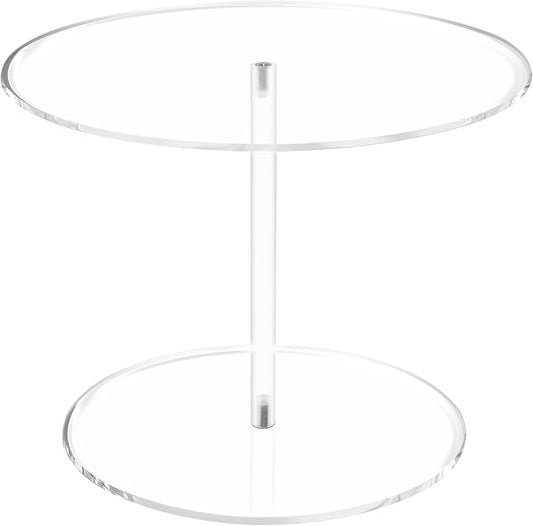 Acrylic Cake Stand, 12 Inch Clear Mini Round Cake Stands for Dessert Table, Cupcake Pastry Display Riser for Birthday Party Wedding Event, Candy Pizza Dessert Holder