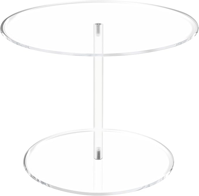 Acrylic Cake Stand, 10 Inch Clear Mini Round Cake Stands for Dessert Table, Cupcake Pastry Display Riser for Birthday Party Wedding Event, Candy Pizza Dessert Holder