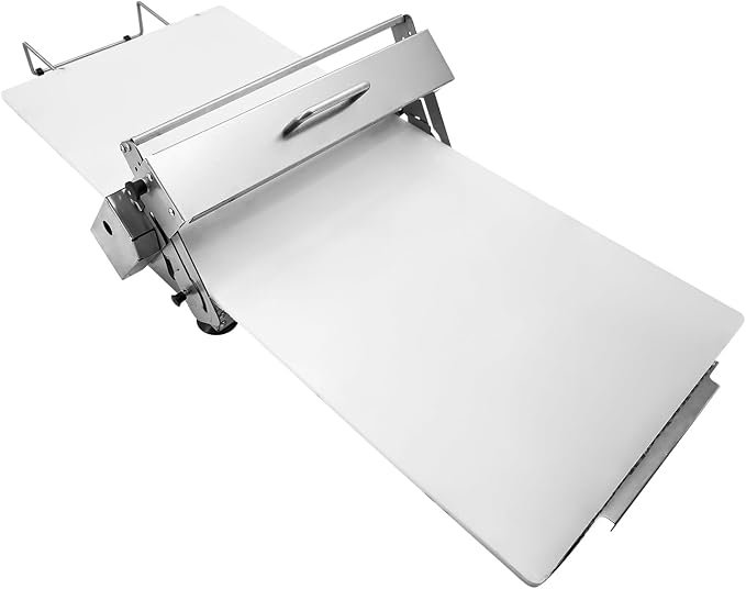 15.5" Folding Dough Sheeter Manual Dough Roller Machine with Sheeter Board Stainless Steel Dough Machine with 55 Adjustable Thicknesses Suitable for Pizza Pie Croissants and Puff Pastry