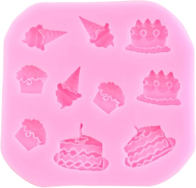 Mujiang Ice Cream Cones Silicone Mold Donut Fondant Molds For Cake Decorating Cupcake Topper Chocolate Popsicle Candy Cake Pop Polymer Clay Gum Paste Set Of 4