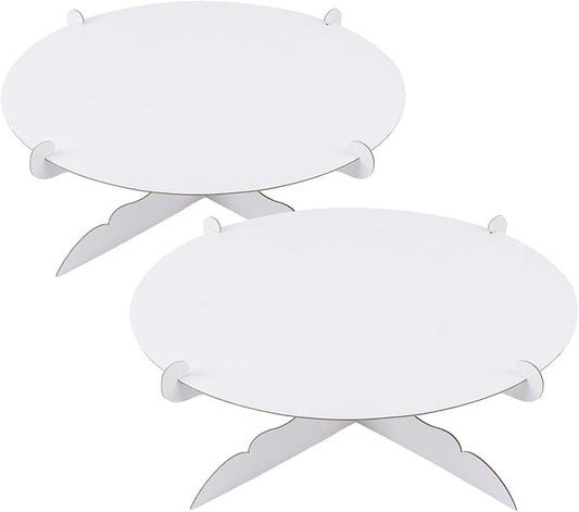 12 inch Cardboard One Tier Cake Stand for Birthday Party Decorate（2,White）