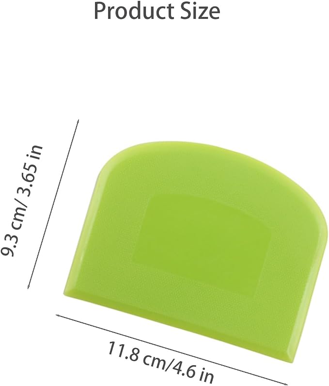 4 Pcs Dough Scraper Set, Flexible Plastic Bowl Scrapers, 4.6x3.65 Inch Sharp Edge Bench Scraper for Baking, Cake Decorating Tools (4, Pink/Blue/Green/White)