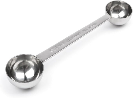 Fox Run Double Measure Scoop, 7.75 x 1.75 x 1.25 inches, Metallic