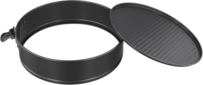 SINJEUN 3 PCS 9 Inch Springform Cake Pan, Nonstick Round Cheesecake Pan with Removable Bottom, Cake Baking Mold for Cake, Cheesecakes and Pizza, Black﻿