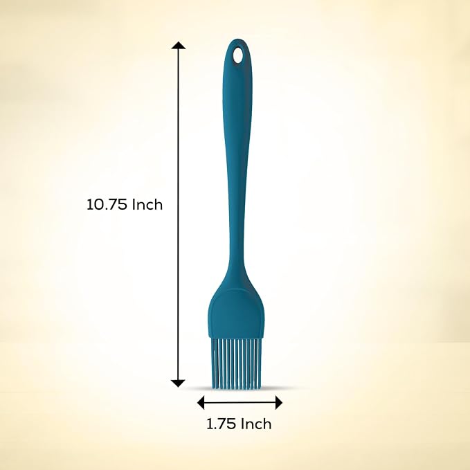 Mrs. Anderson’s Baking Silicone Basting Brush, Non-Stick, Heat Safe, Shed-Proof Bristles, Turquoise, 1.75-Inches, For Butter, Egg Wash, Glaze, And Baking Prep