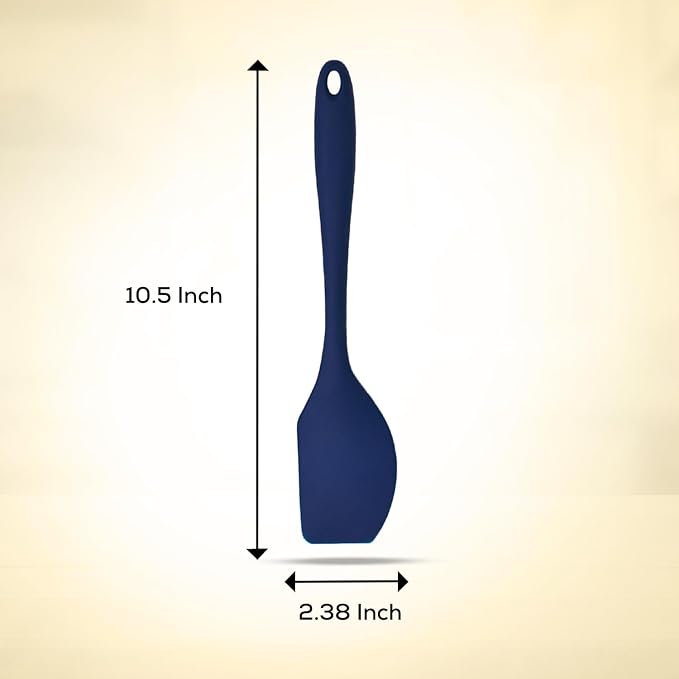 Mrs. Anderson’s Baking Silicone Scraper Spatula, Flexible And Nonstick, One-Piece Design, Navy Blue, For Mixing, Folding, Scraping, Baking, And Cooking