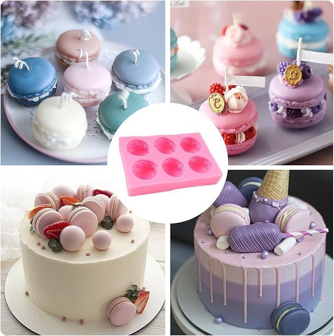 Mujiang 3D Macaroon Hamburger Silicone Fondant Molds Macaron Chocolate Mold For Sugar Cake Decorating Cupcake Topper Gum Paste Candy Polymer Clay Set Of 1