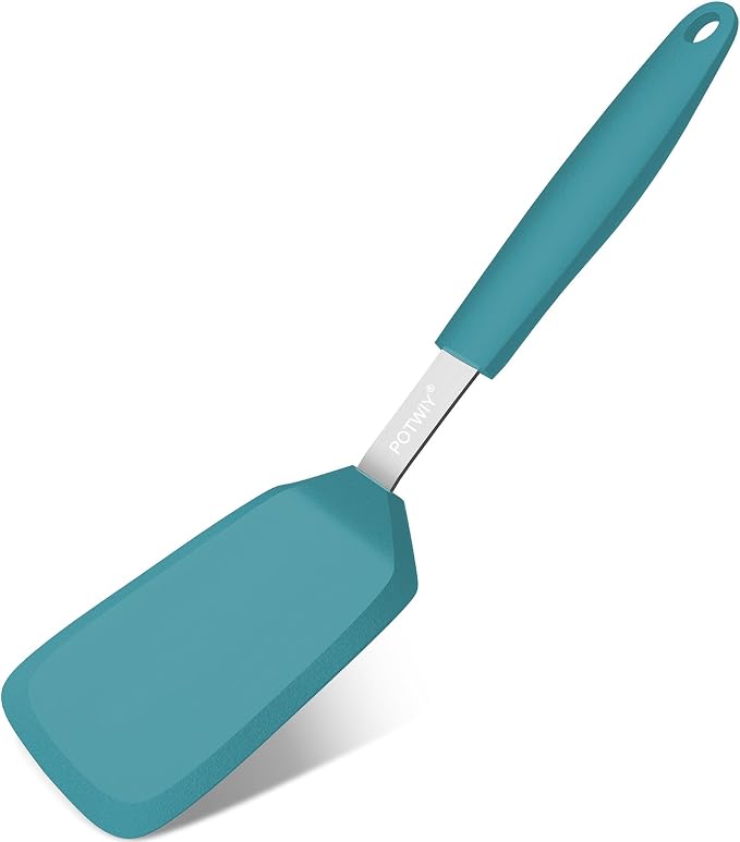 Silicone Spatula, 13 x 3.2 In, 600°F Heat Resistant (Blue) | Flexible Turner, BPA Free, Non Scratch for Non Stick Frying Pan, Kitchen Cooking, Flipping, Dishwasher Safe