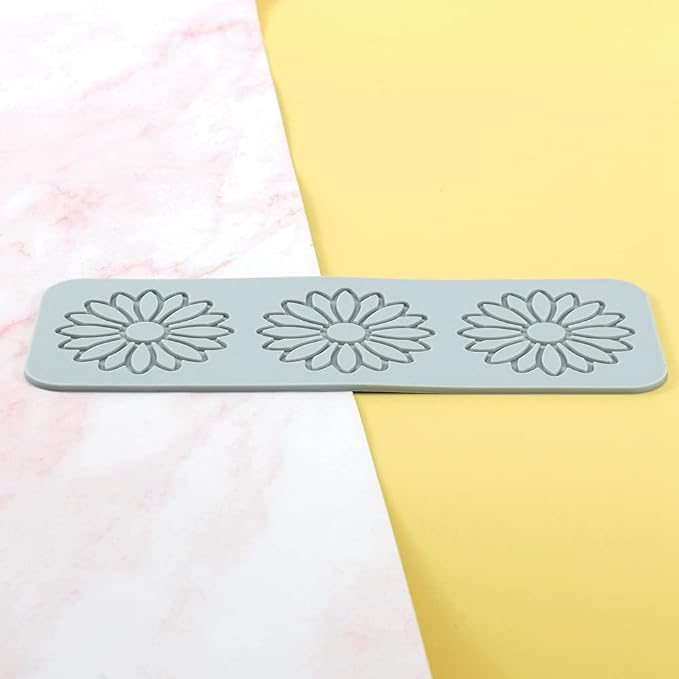 TUKE 3D Leaves Silicone Molds Flower Cake Fondant Mat Bee Leaf Pastry Moulds Rose Impression Chocolate Hollow Lace Mold (Sunflower_9.04x3.2x0.12inch_F)