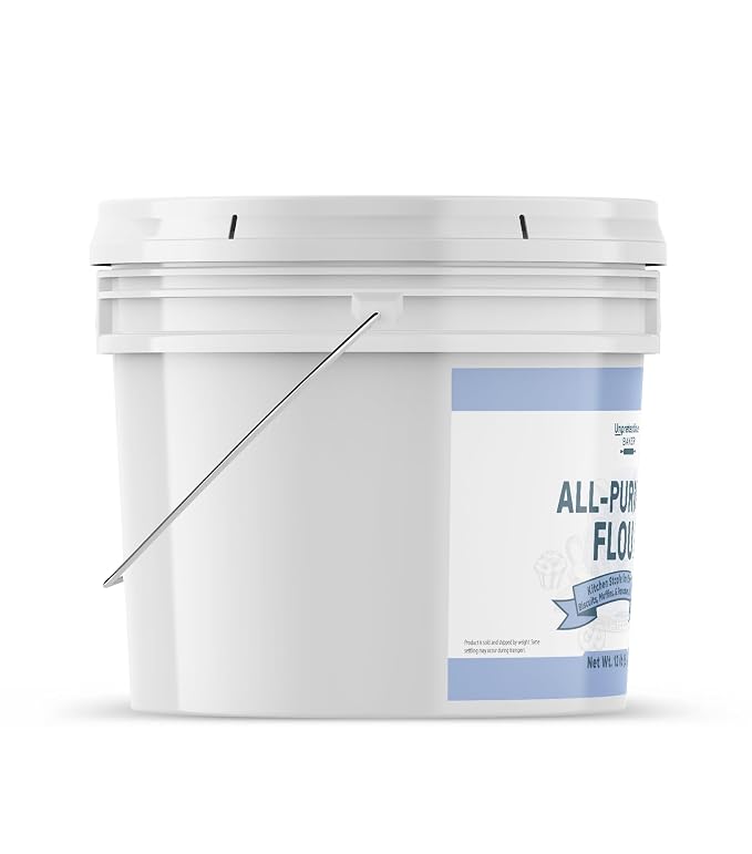 Unpretentious All Purpose Flour, 2 Gallon Bucket, Versatile Kitchen Staple, Food Storage