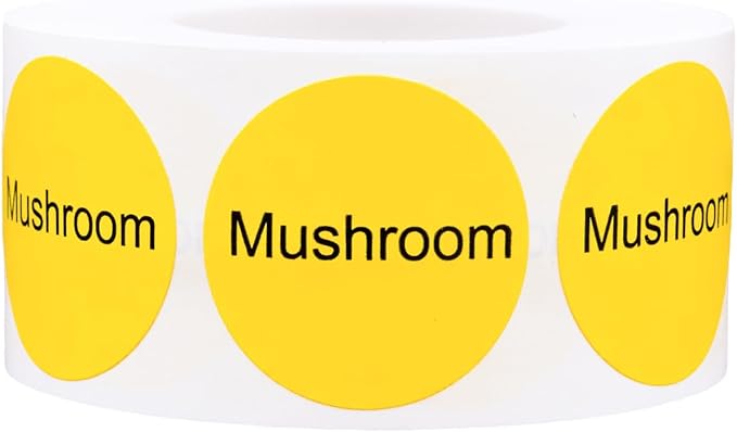 Mushroom Deli Labels 1 Inch 500 Total Adhesive Labels