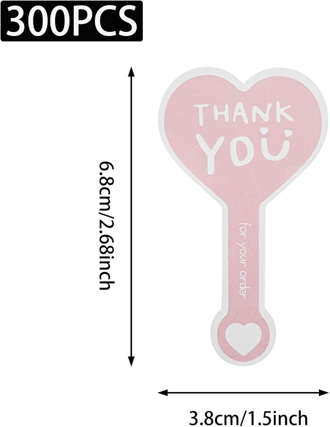 300pcs Pink Handmade Food Baking Label Stickers for Baked Goods Packaging (StyleE)