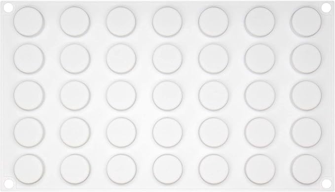 Funshowcase Mini Round Disc Silicone Mold Tray per Cavity 0.9x0.9x0.4inch 35 Cavities