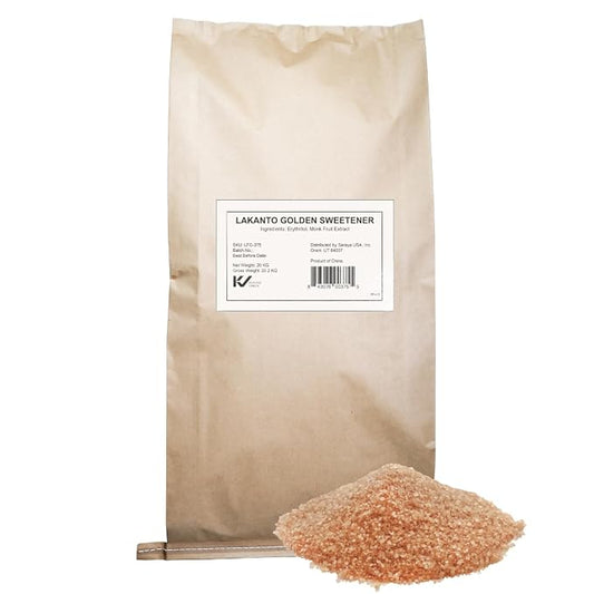Lakanto Golden Monk Fruit Sweetener With Erythritol, Raw Cane Sugar Substitute From Monk Fruit Extract, Raw Sugar Replacement for Baking, Coffee & Tea, Gluten Free, Low Carb, Non GMO, Keto, Bulk - 20 kg, 705.5 ounce